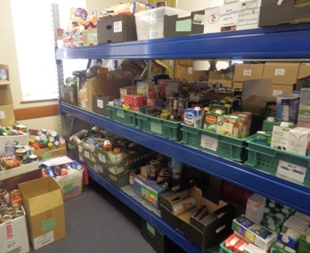 Cromer foodbank shelves 348